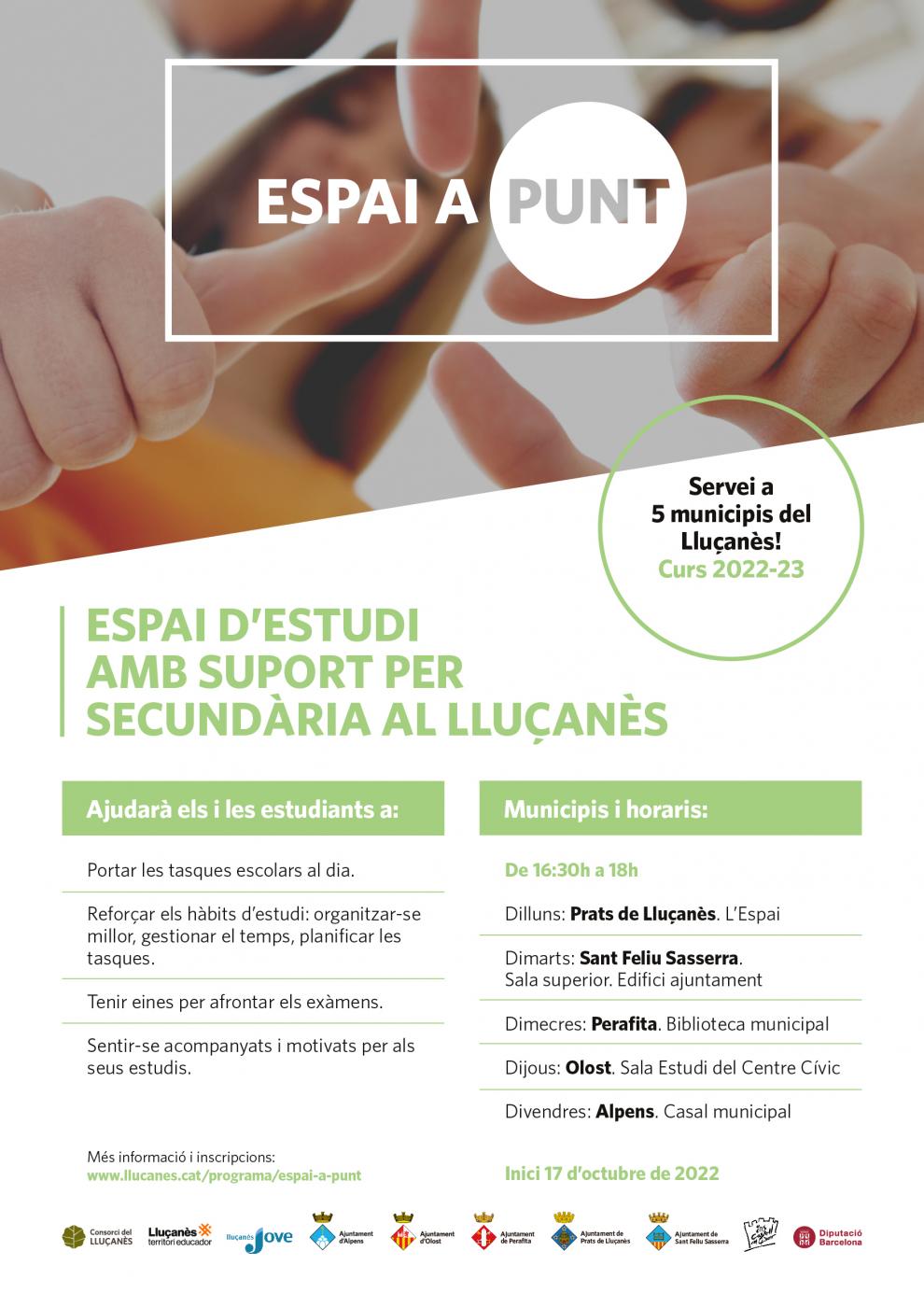 Torna el servei de suport a l'estudi per alumnes d'ESO 